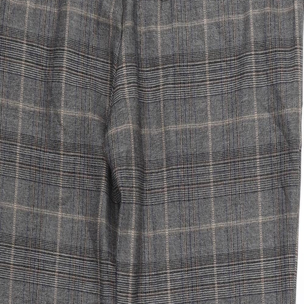 River Island Womens Grey Check Carrot Trousers Size 34 L25.5 in