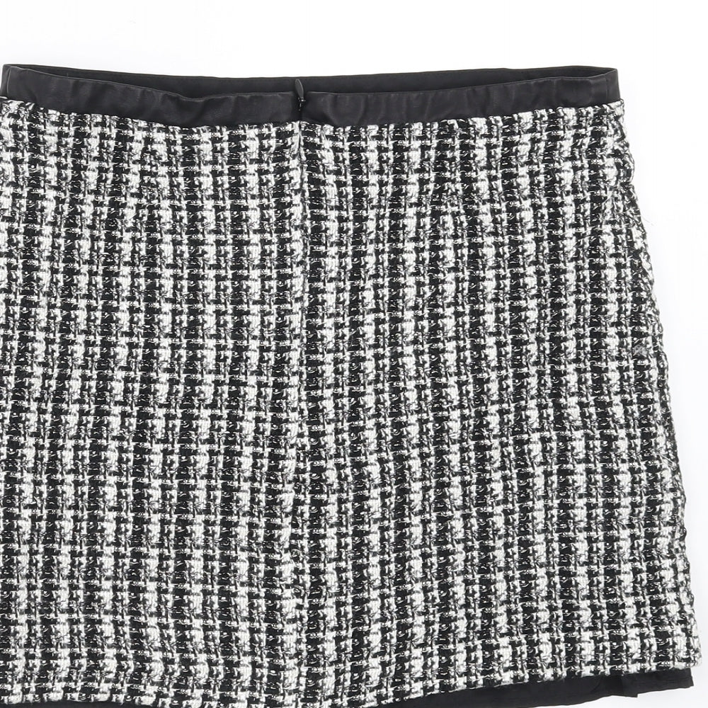 Oasis Womens Black Striped A-Line Skirt Size 10