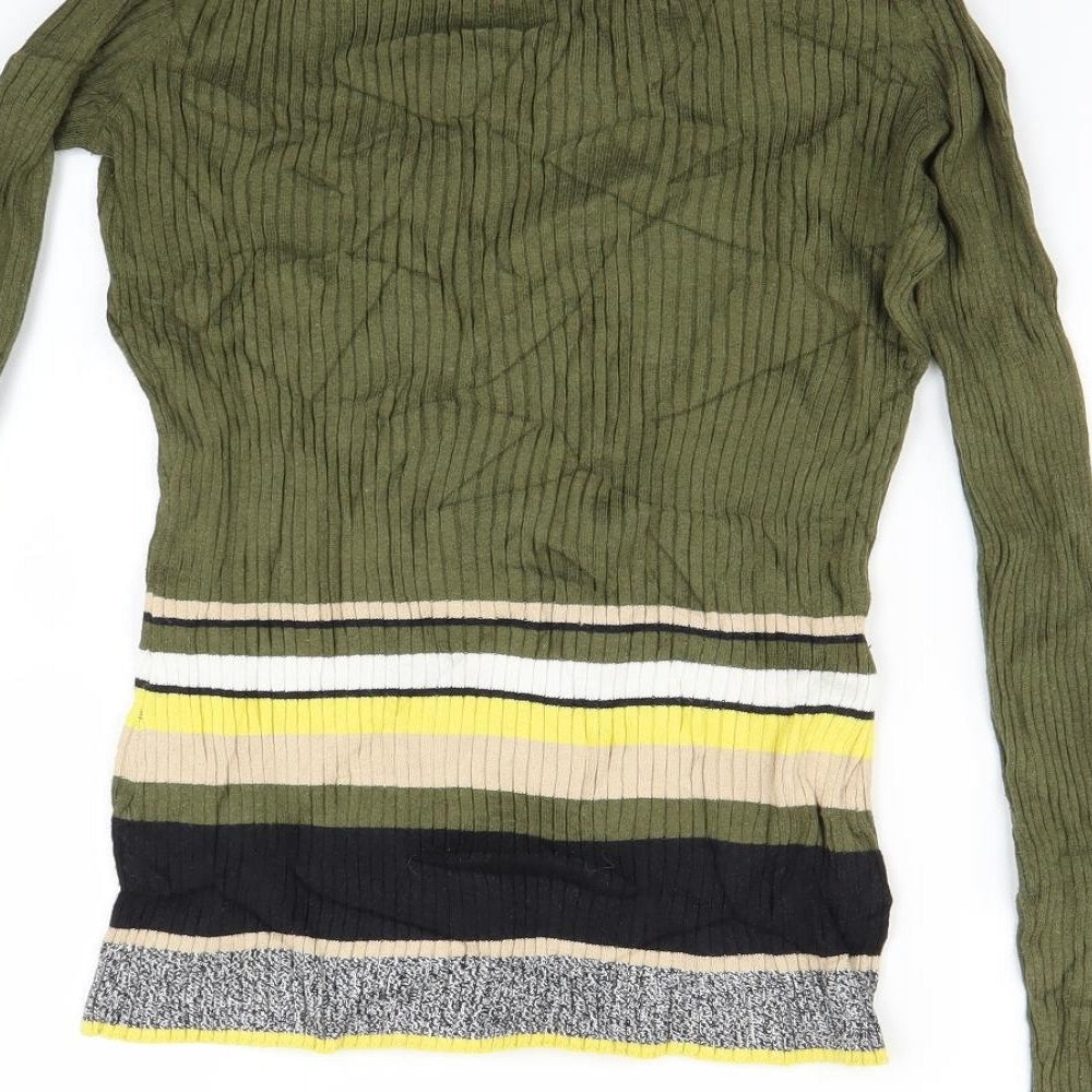 River Island Womens Green Knit Pullover Jumper Size 8