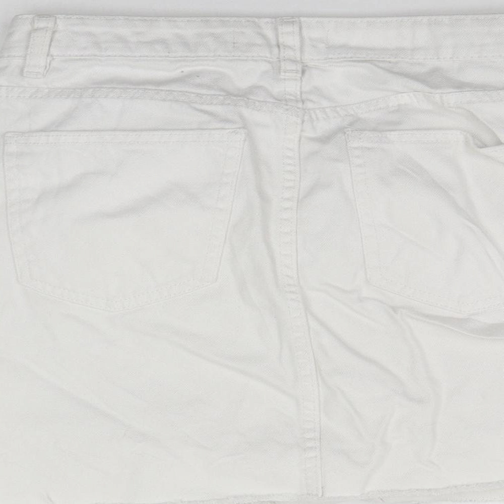 Denim & Co. Womens White A-Line Skirt Size 10