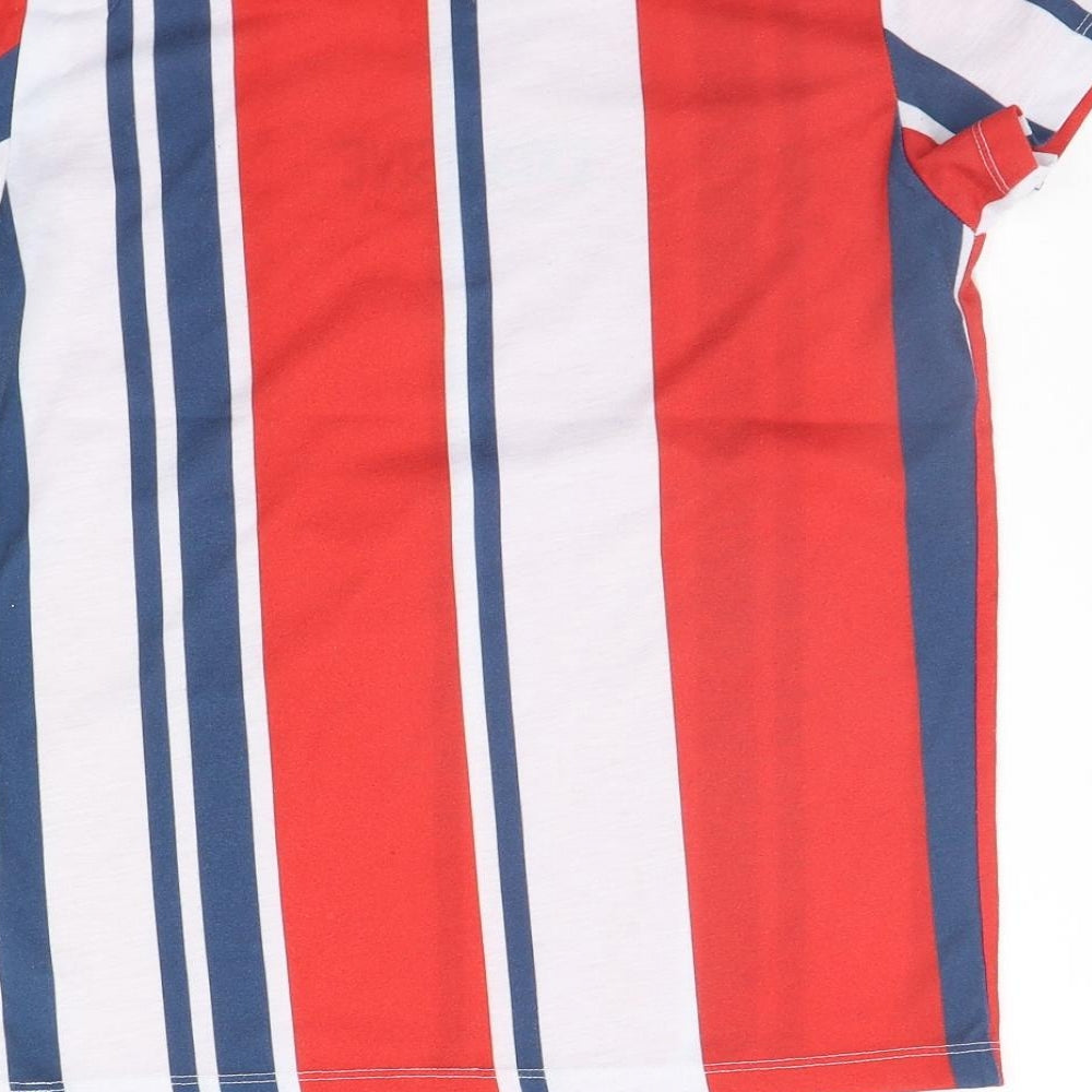 Matalan Boys Red Striped Basic T-Shirt Size 11 Years