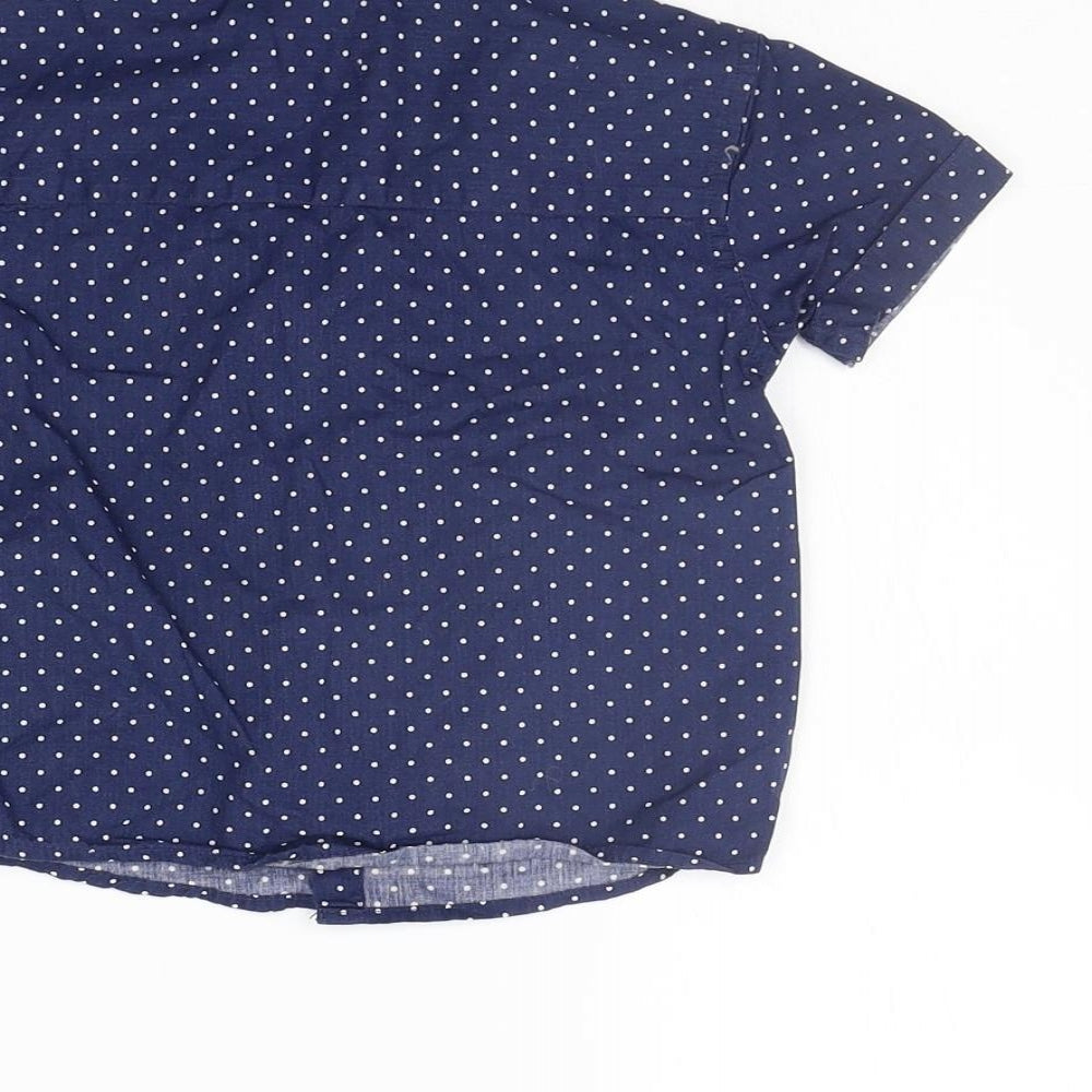 George Boys Blue Polka Dot Basic Button-Up Size 12-18 Months
