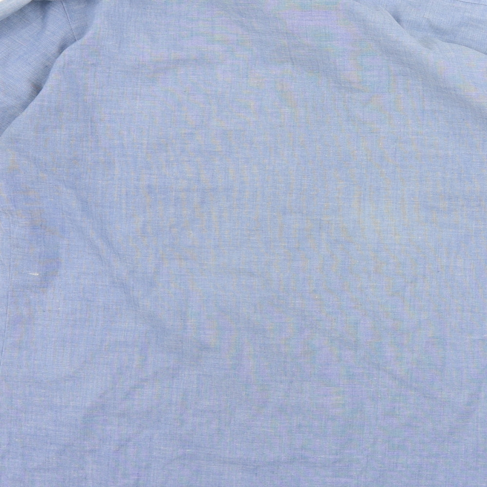 permanent press Mens Blue Button-Up Size S