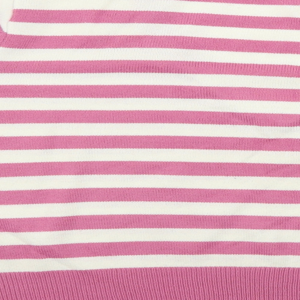 Bonmarché Womens Pink Striped Pullover Jumper Size S