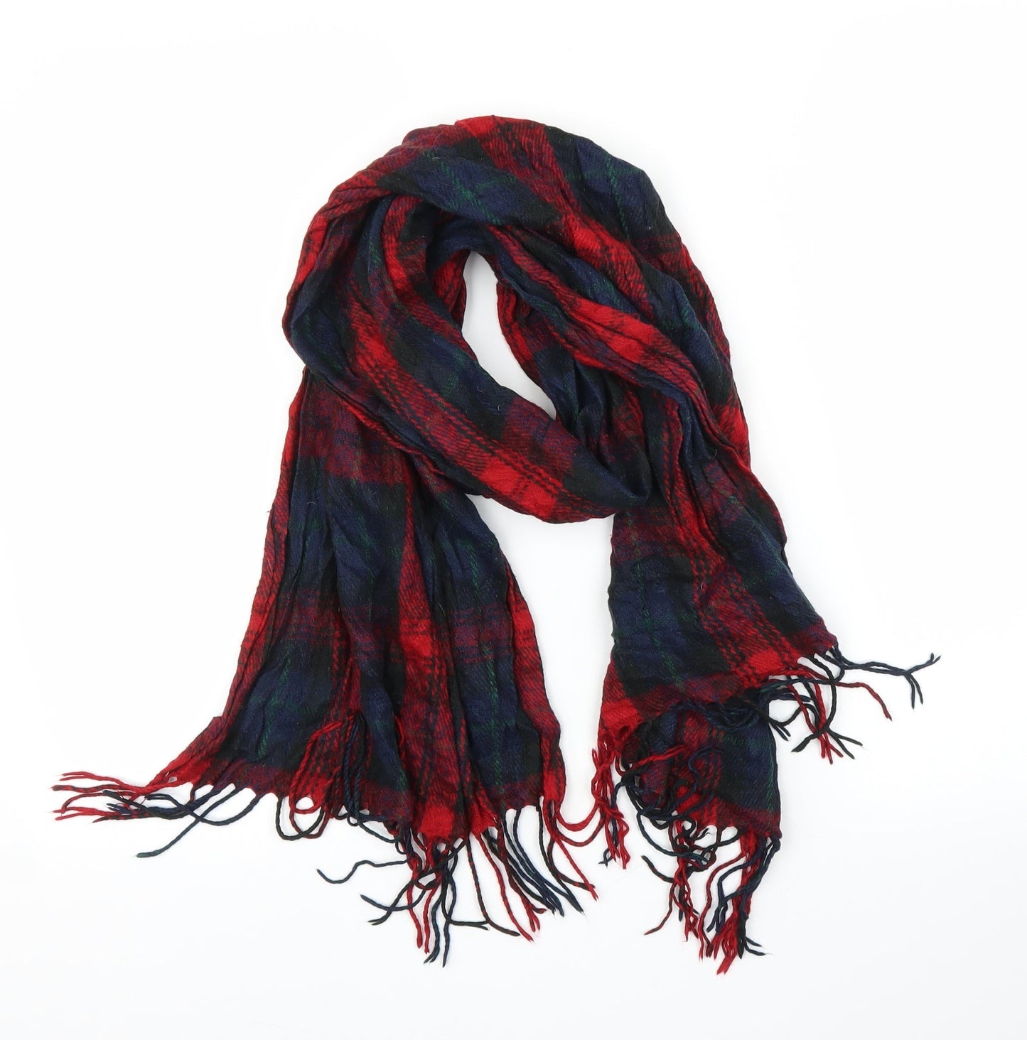 Preworn Unisex Red Plaid Scarf