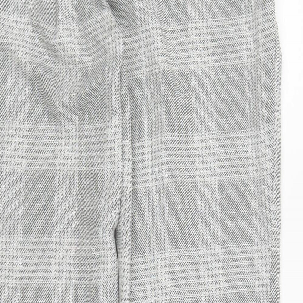 H&M Womens Grey Plaid Trousers Size 10 L28 in