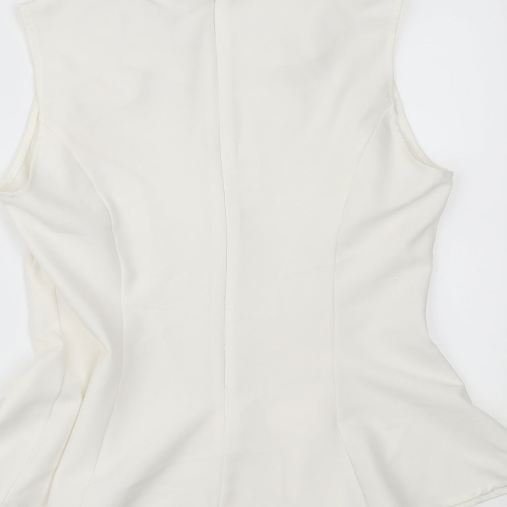 PRETTYLITTLETHING Womens White Henley Jumper Size 8