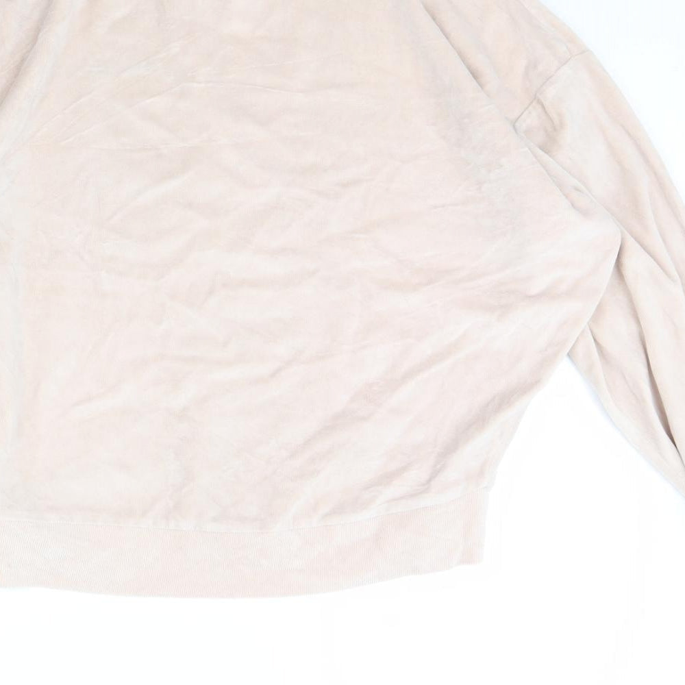 Topshop Womens Pink Velour Pullover Jumper Size 8