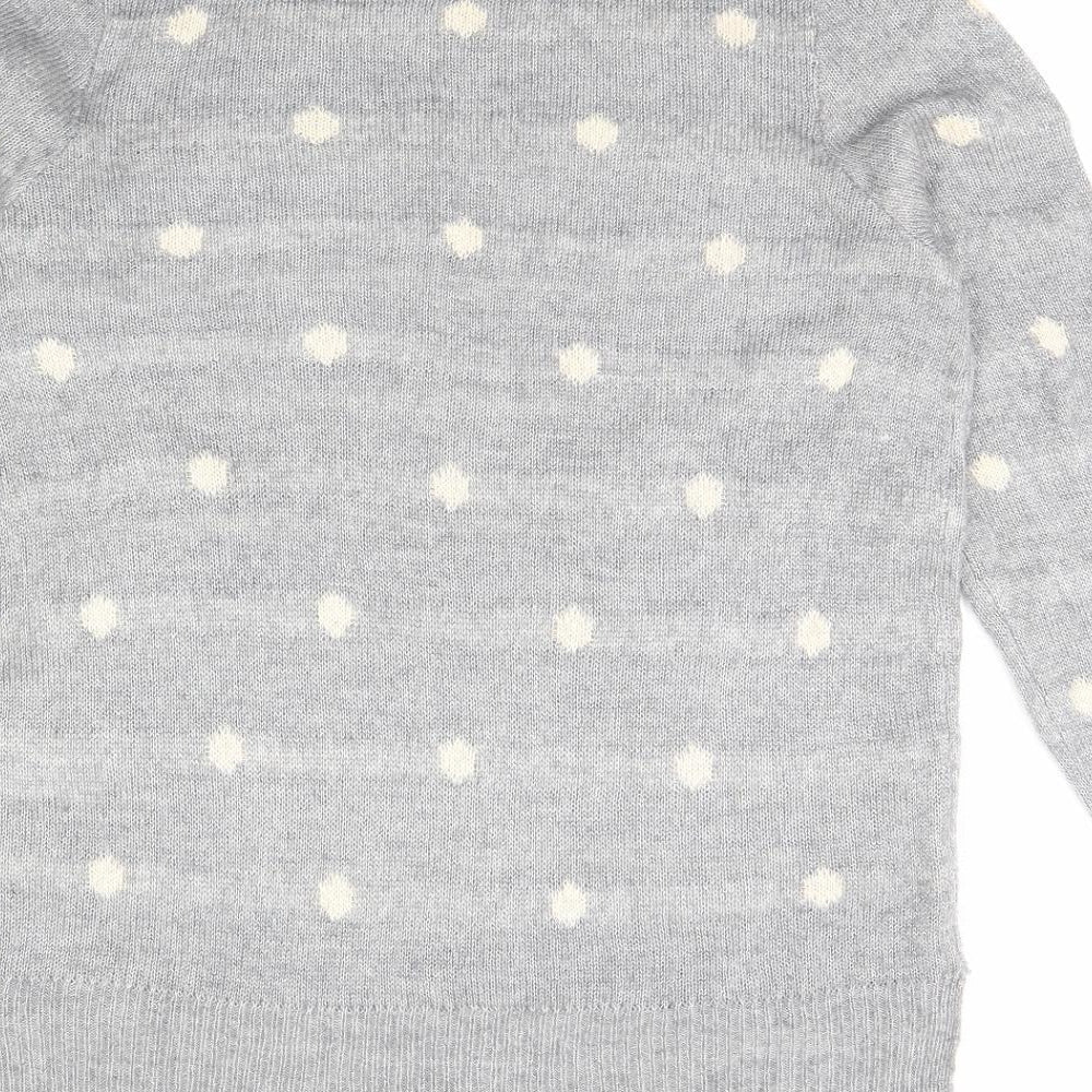 Aniston Womens Grey Polka Dot Pullover Jumper Size 10