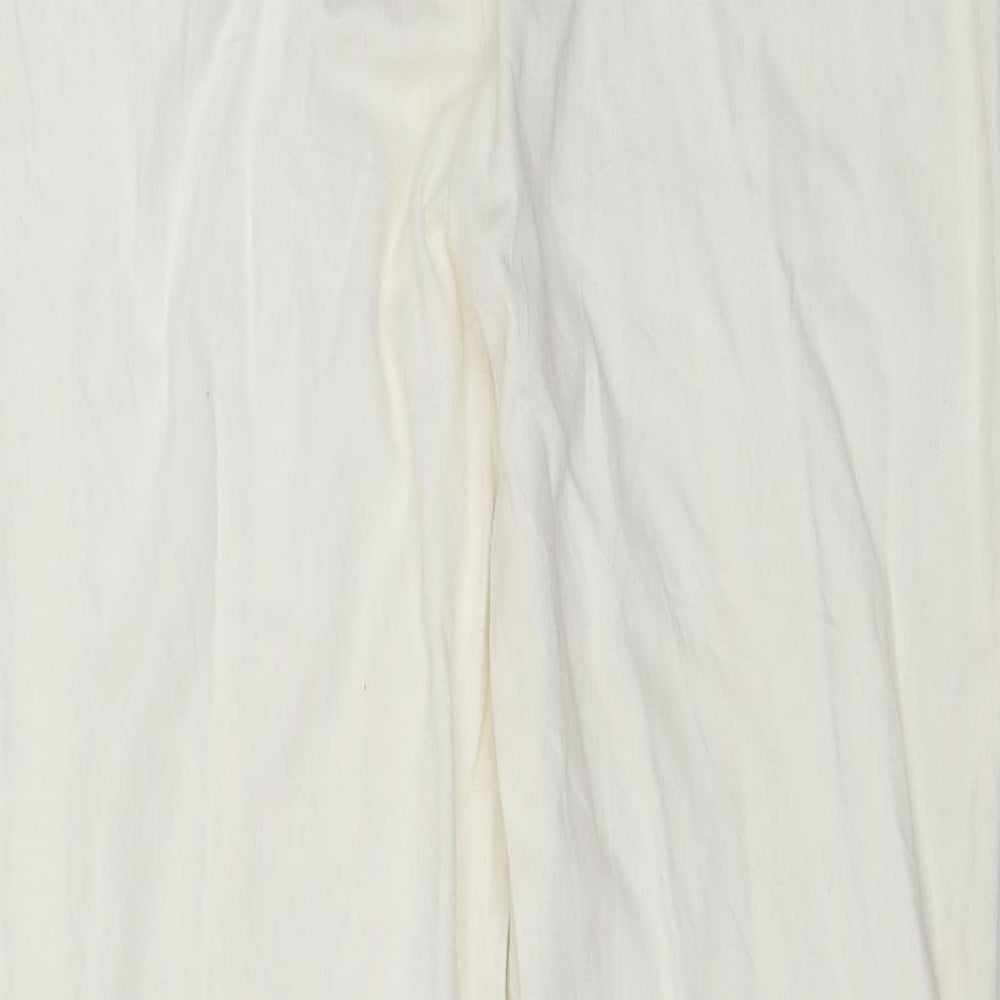 M&Co Womens White Chino Trousers Size 12 L22 in