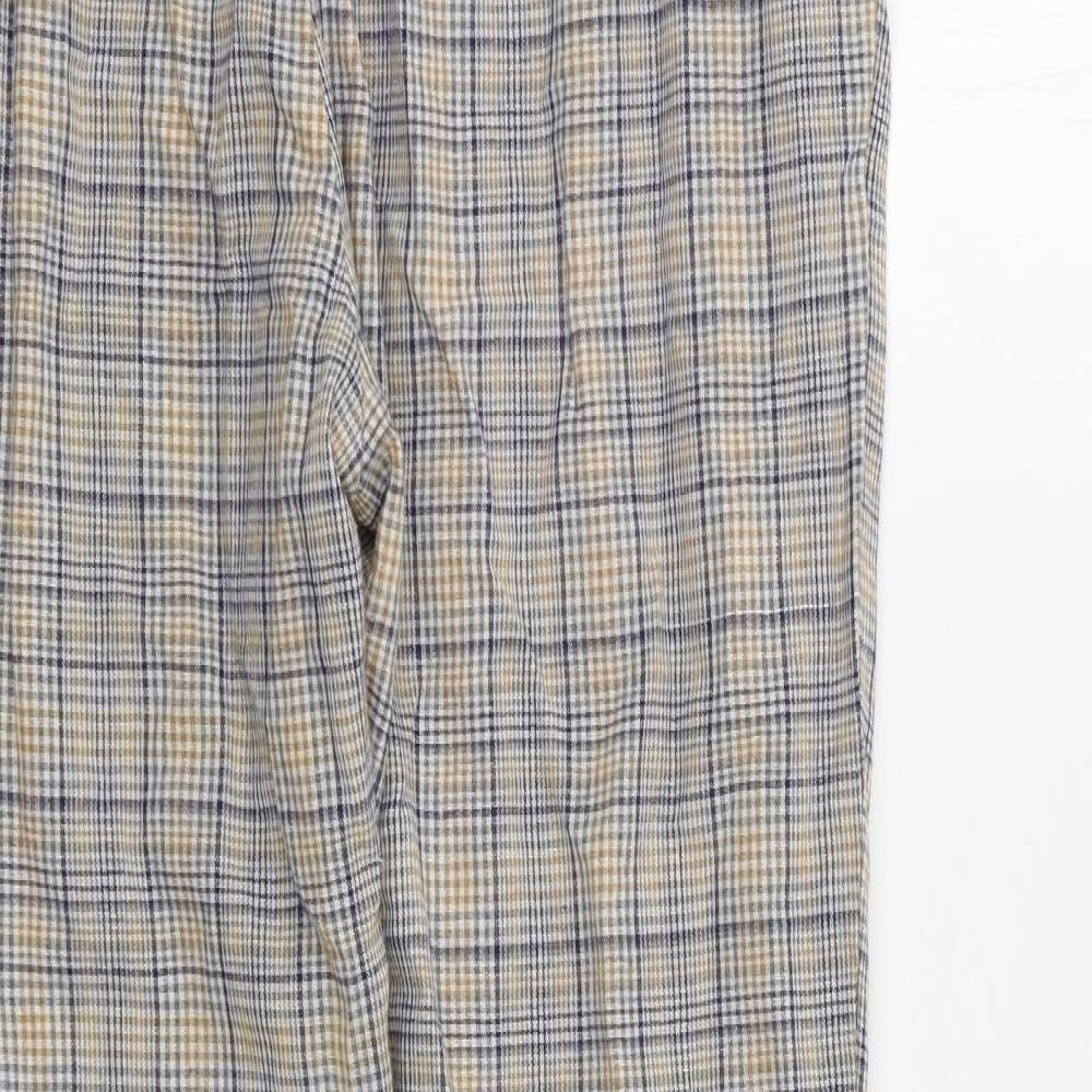 HEARTBREAK Womens Beige Check Trousers Size 12 L27 in