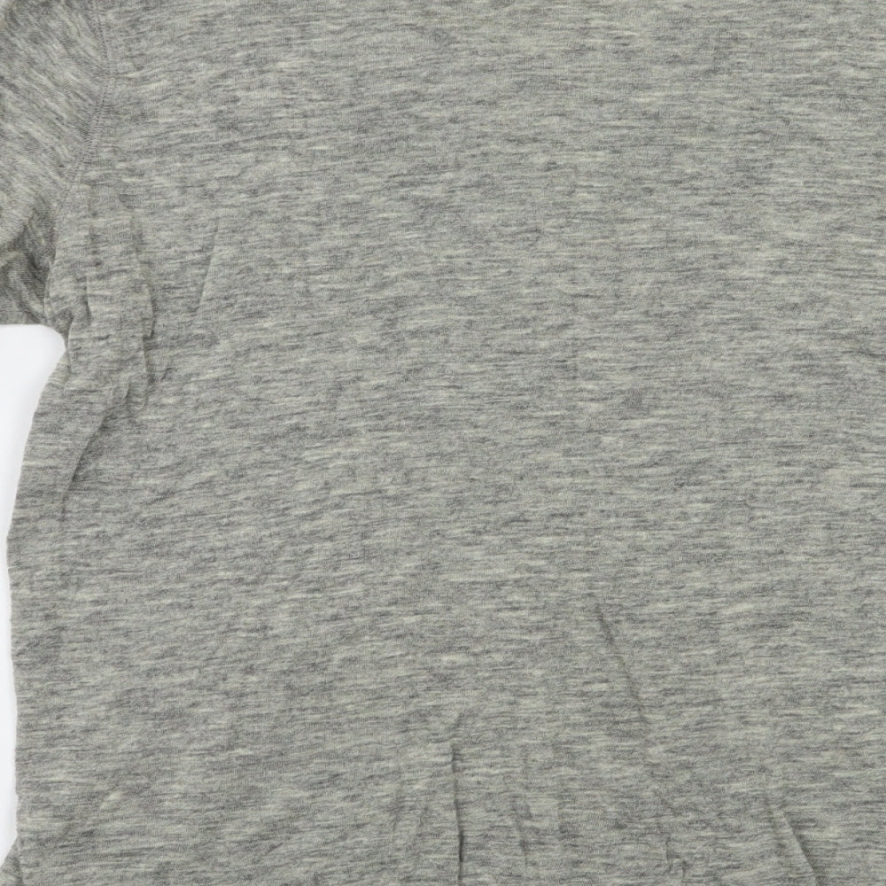 M&S Womens Grey Basic Blouse Size 14 - Embelished Neckline