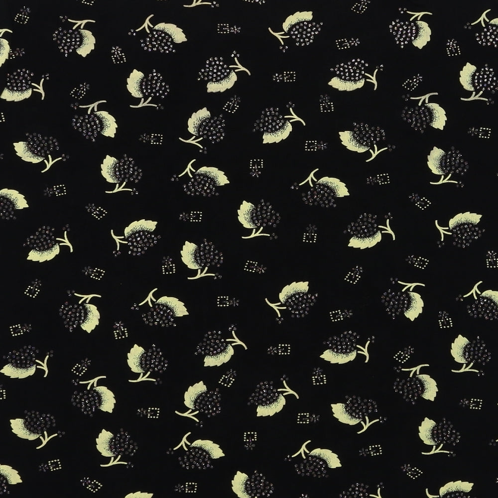 La Femme Womens Black Floral Basic Blouse Size L