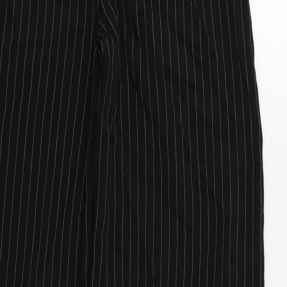Love Womens Black Striped Trousers Size M L31 in