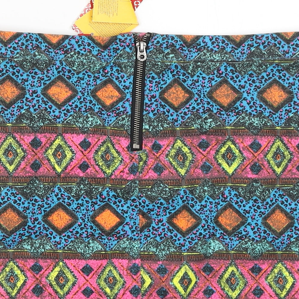 Dividedq Womens Multicoloured Argyle/Diamond Straight & Pencil Skirt Size 8