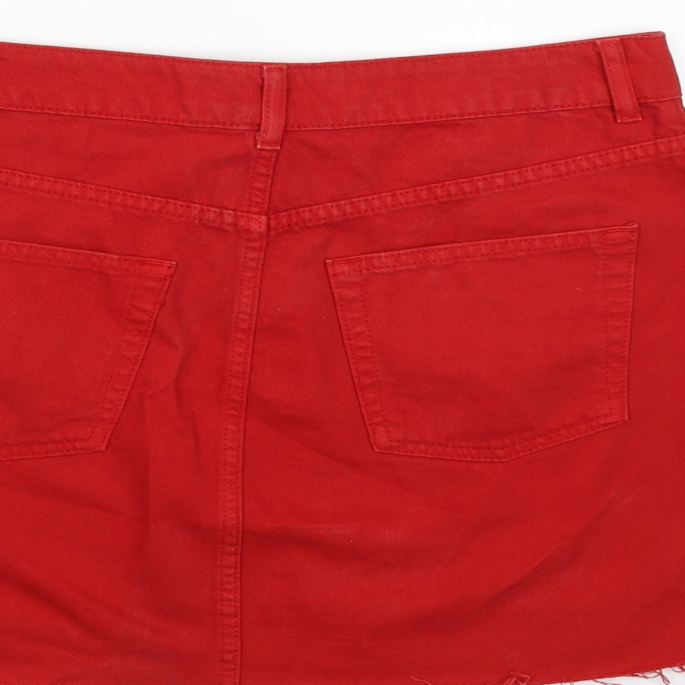 Topshop Womens Red Straight & Pencil Skirt Size 10