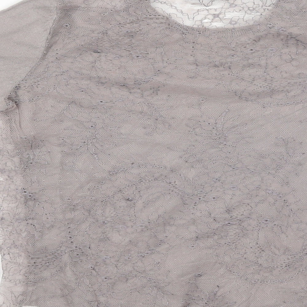 Topshop Womens Grey Basic Blouse Size 10