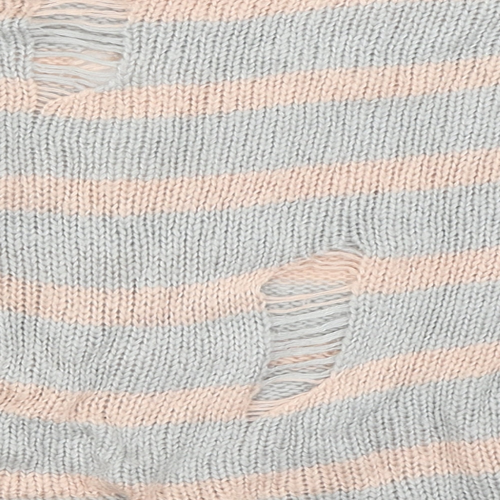 Primark Womens Grey Striped Pullover Jumper Size M