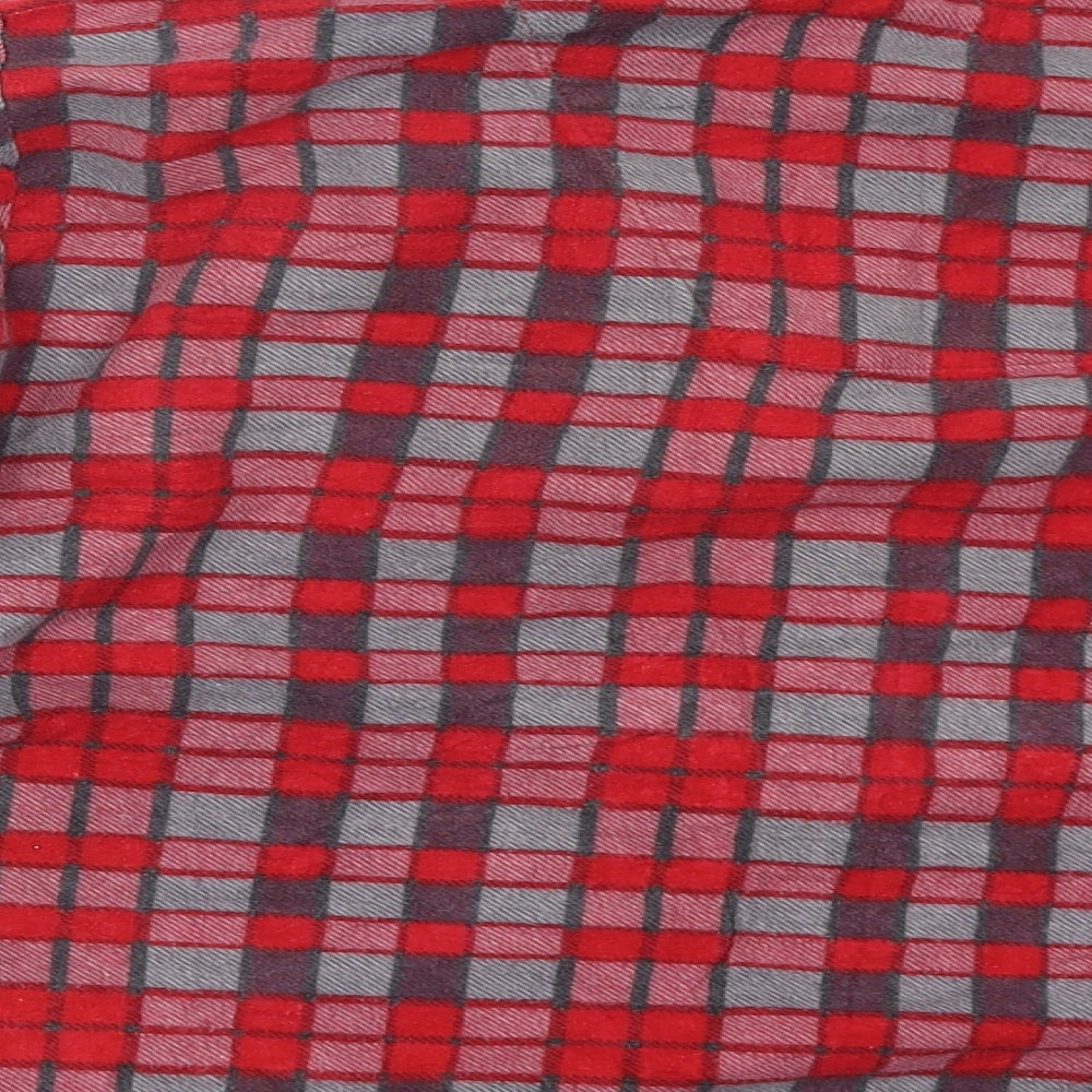 Closer with Evie Womens Red Check Basic Button-Up Size 10