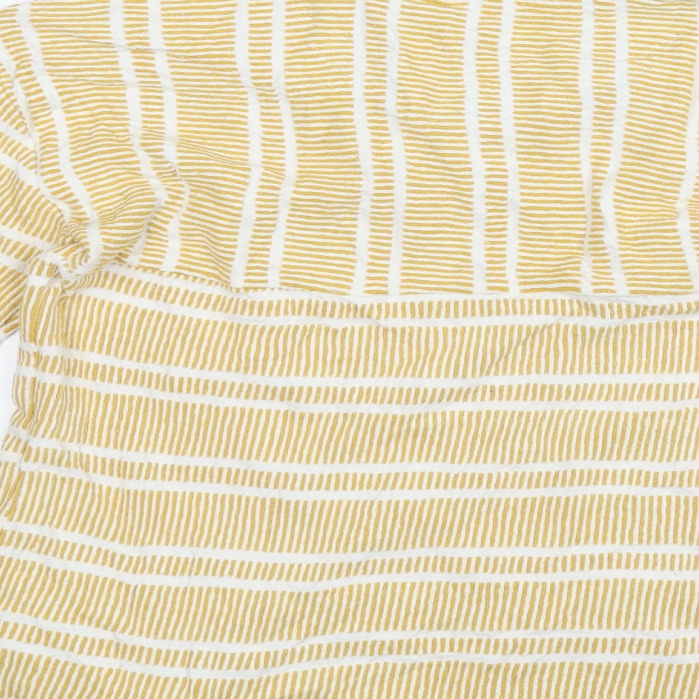 Faithful Womens Gold Striped Pullover Jumper Size 12