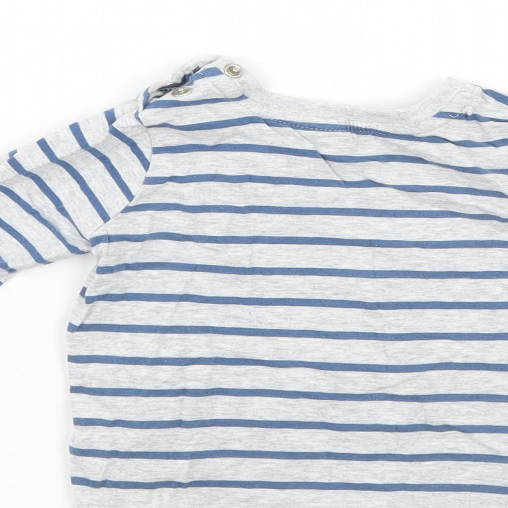 George Boys Grey Striped Pullover Jumper Size 9-12 Months