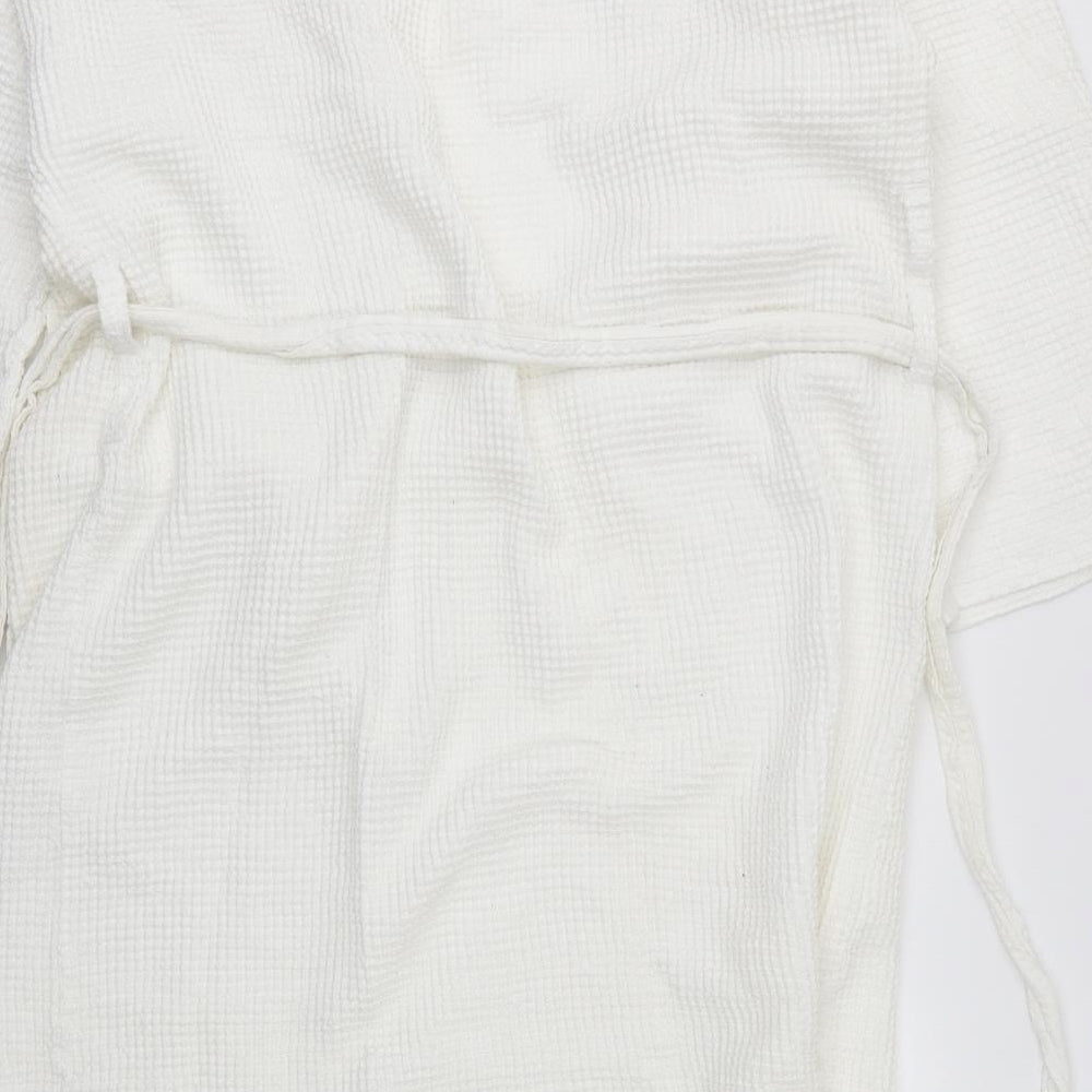 Floringo Womens White Check Robe