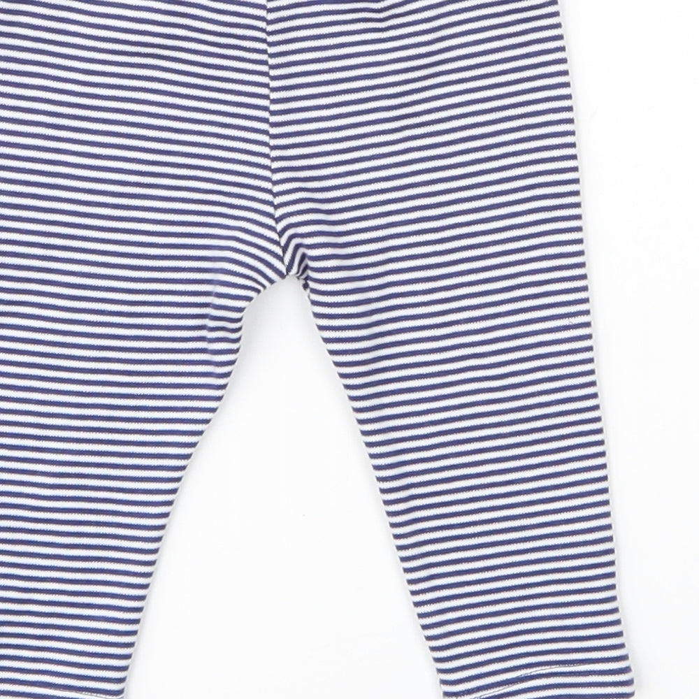 F&F Boys Blue Striped Leggings Size 3-6 Months