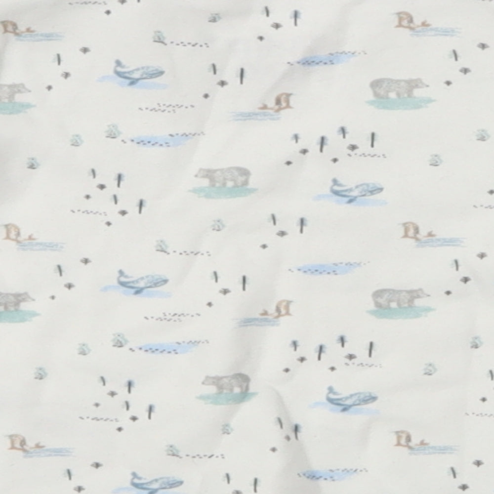 Fred & Flo Girls White Animal Print Basic T-Shirt Size 0-3 Months - Bears, Whales, Seals