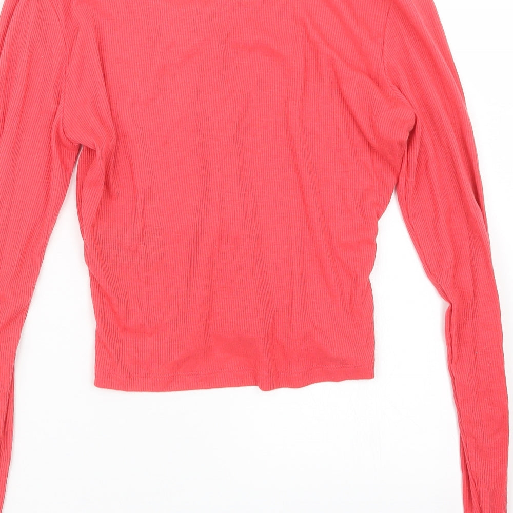 Divided by H&M Womens Pink Basic Button-Up Size S