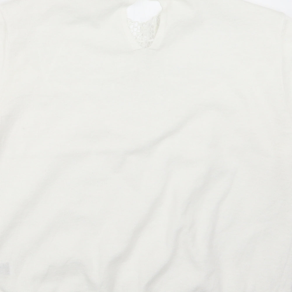Marks & Spencer Womens White Knit Pullover Jumper Size 14