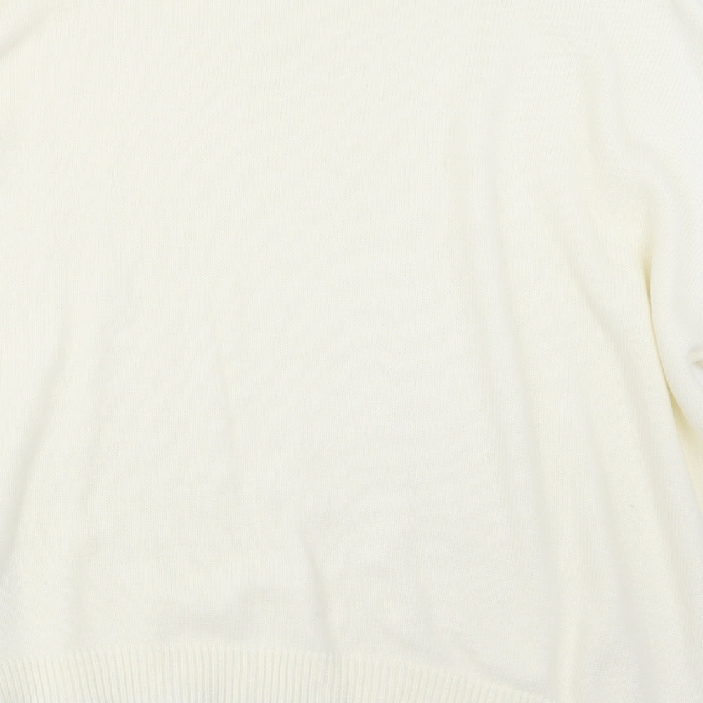 Micha Lounge Womens Ivory Knit Pullover Jumper Size L