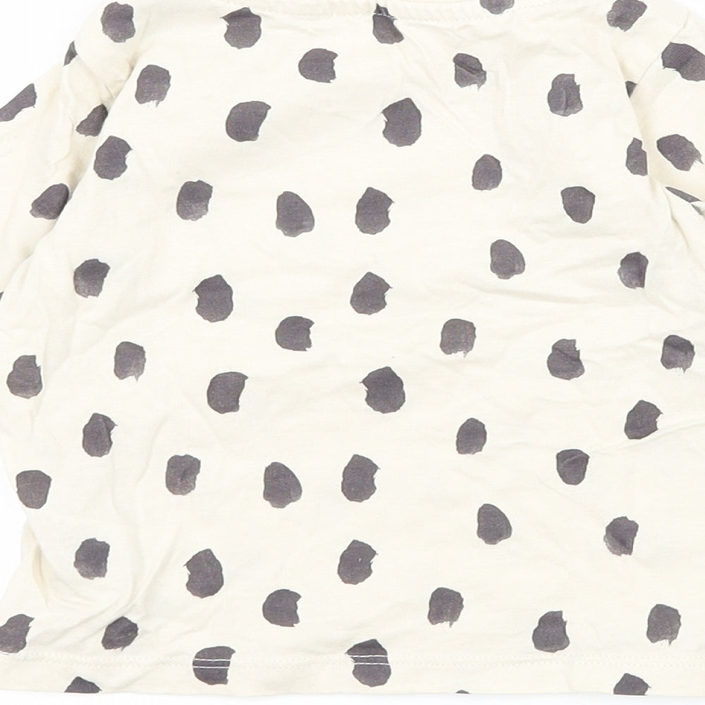 Marks & Spencer Baby Beige Polka Dot Jersey Basic T-Shirt Size 3-6 Months