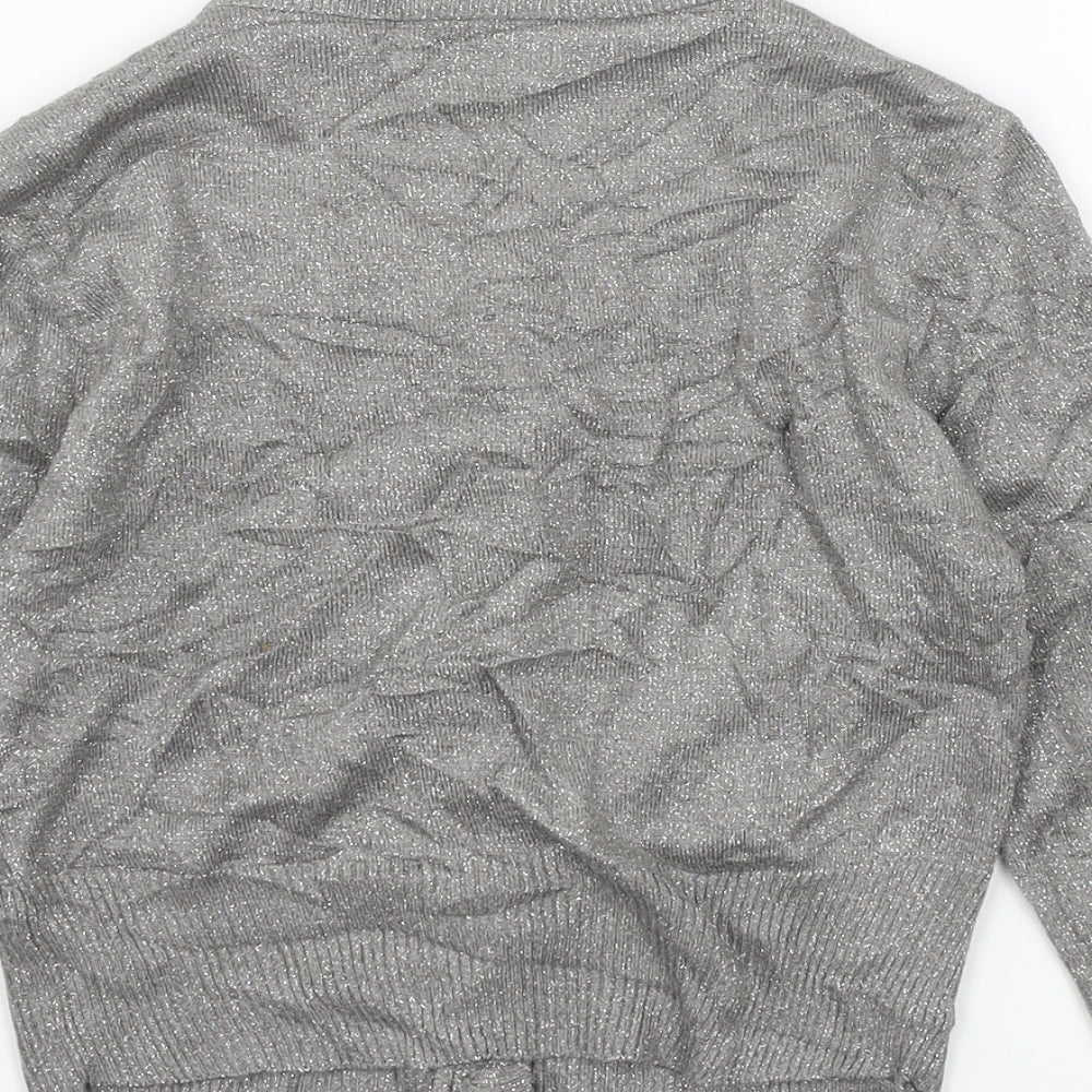 Marks & Spencer Girls Grey Knit Cardigan Jumper Size 11-12 Years