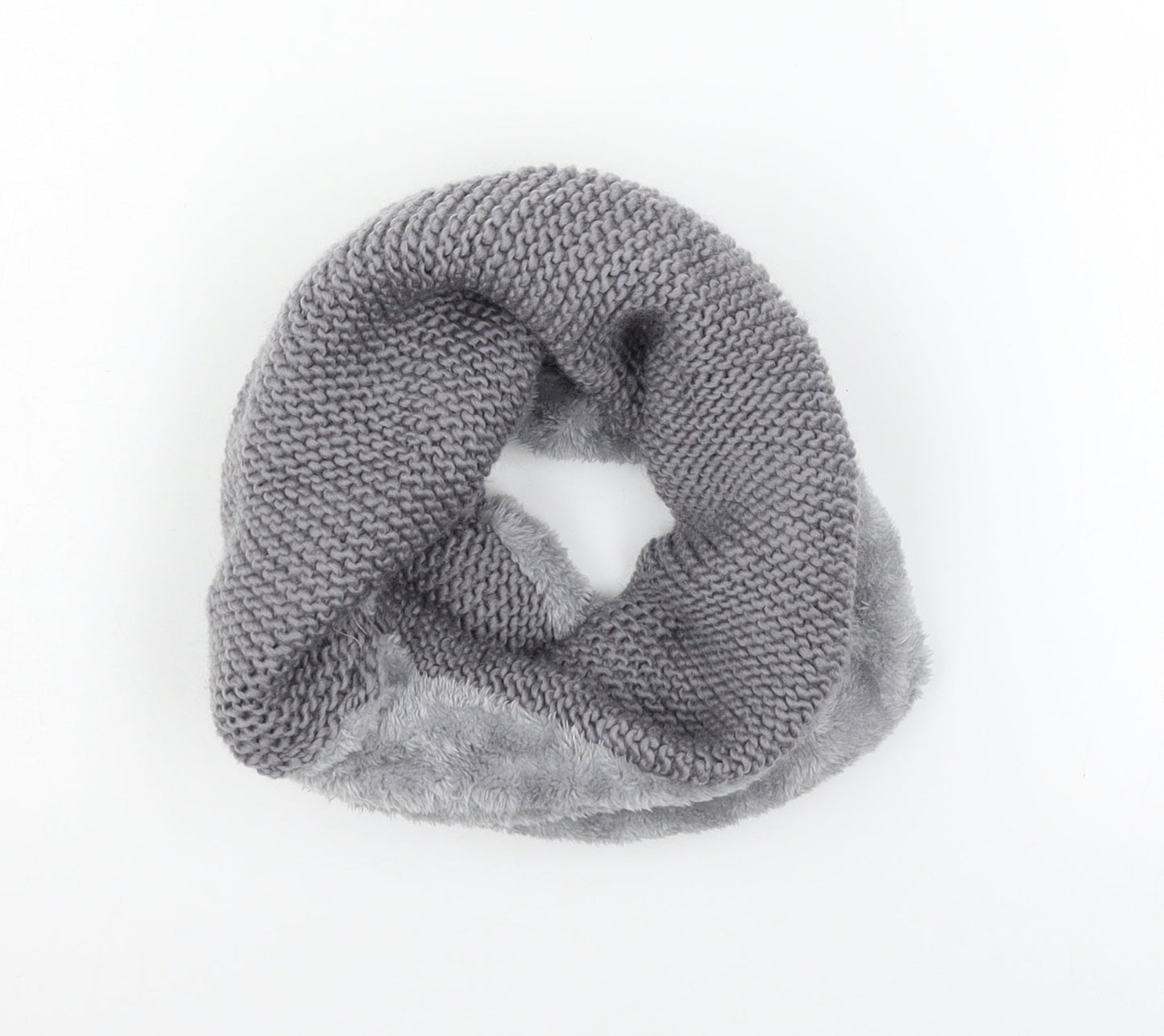 kimod Womens Grey Knit Scarf - Faux Fur