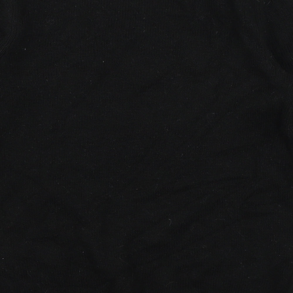 H&M Womens Black Knit Pullover Jumper Size XS - Embelished Neckline