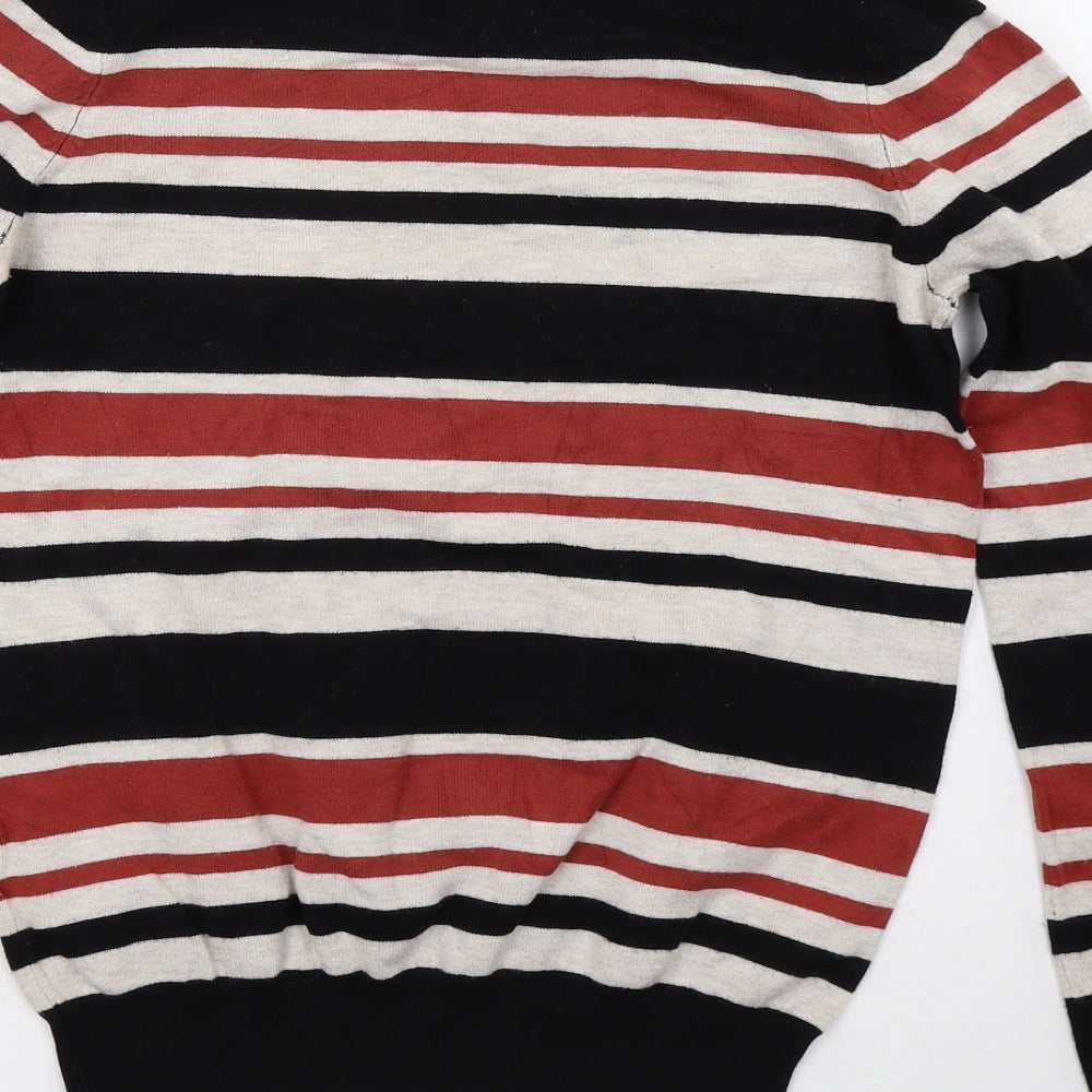 Debenhams Womens Black Striped Pullover Jumper Size 12