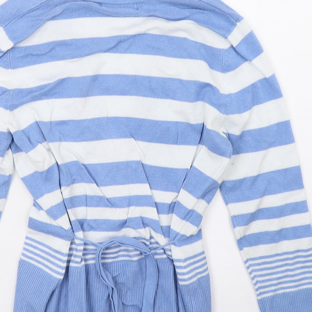 FABRIZIO Womens Blue Striped Cardigan Jumper Size S