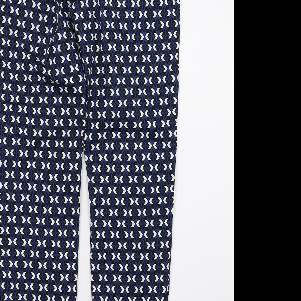 H&M Womens Blue Trousers Size 4 L26 in