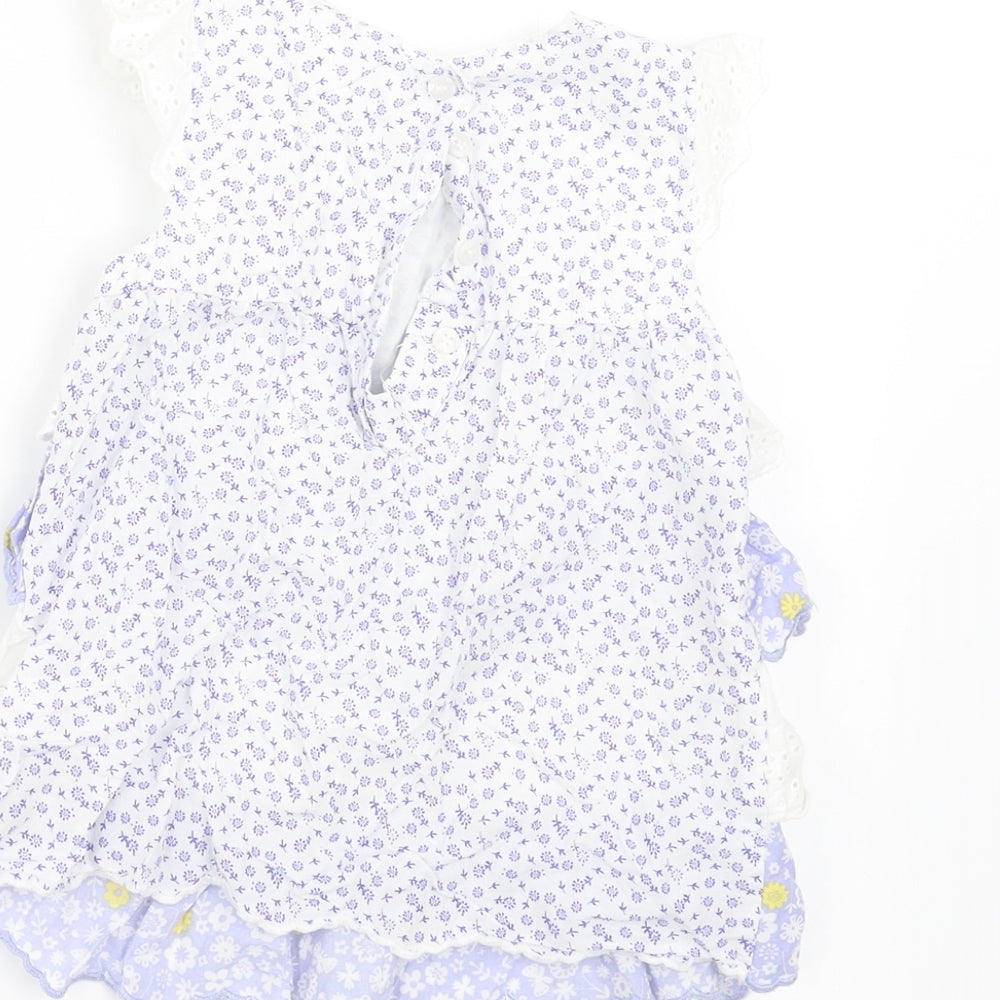 Mothercare Girls Blue Floral A-Line Size 12-18 Months