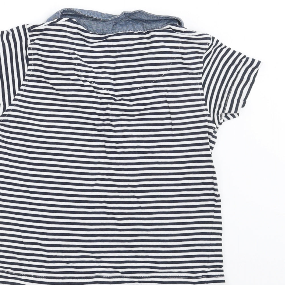 NEXT Boys Blue Striped Basic Polo Size 12 Months