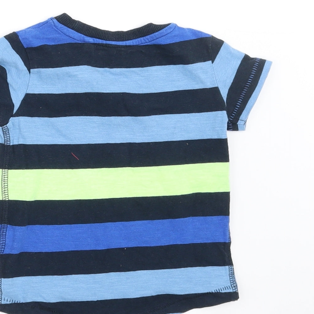 NEXT Baby Blue Striped Basic T-Shirt Size 6-9 Months