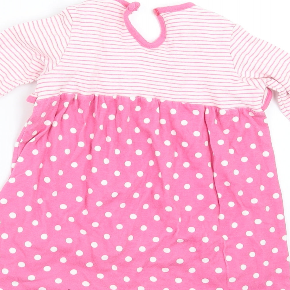 George Girls Pink Polka Dot A-Line Size 12-18 Months