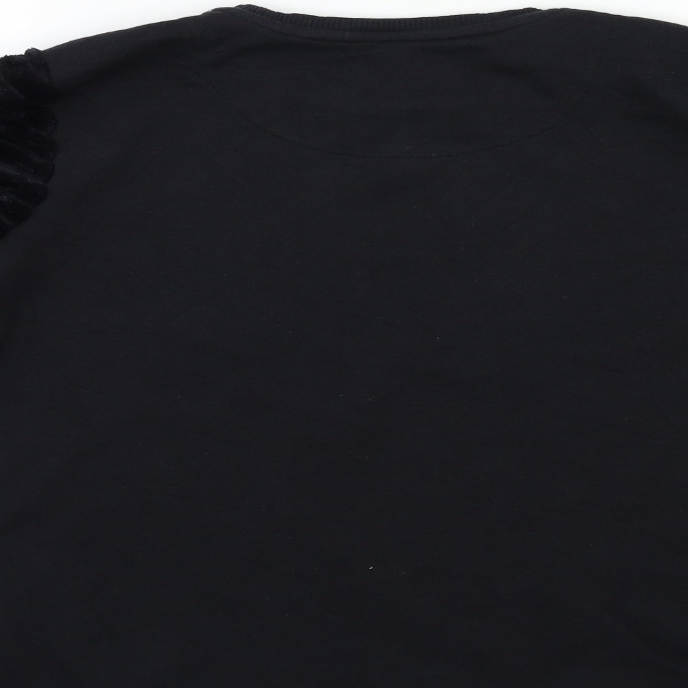 F&F Girls Black Pullover Sweatshirt Size 13-14 Years