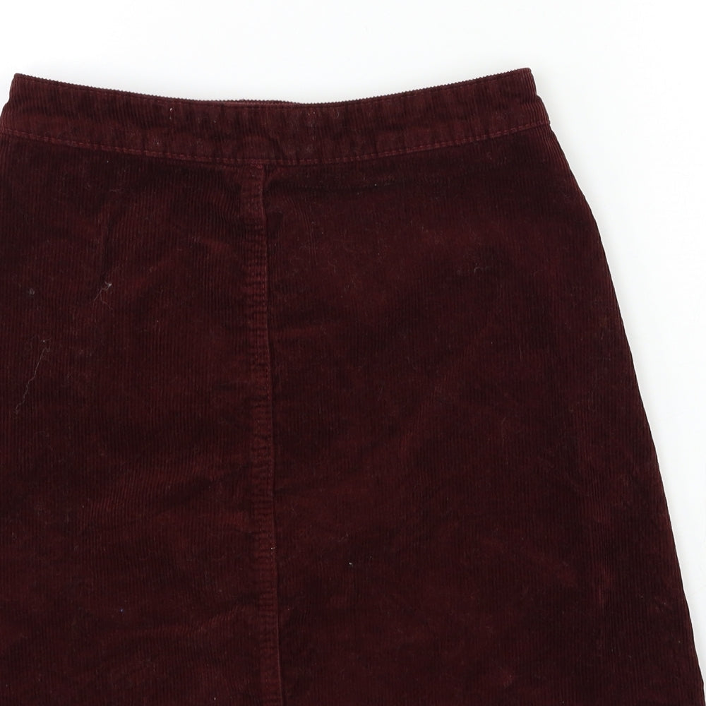 Denim & Co. Womens Red Corduroy Mini Skirt Size 8