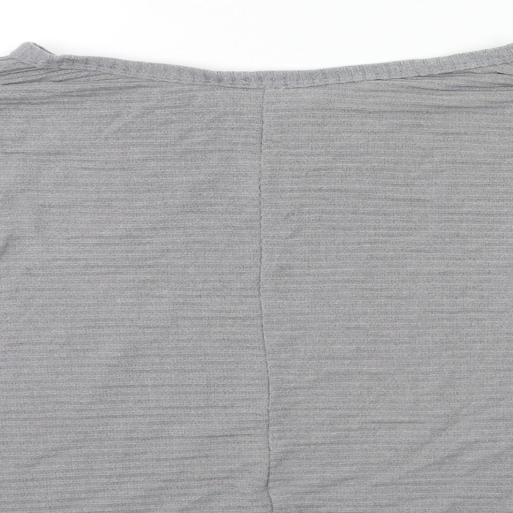 YONIS Womens Grey Knit Pullover Jumper Size L