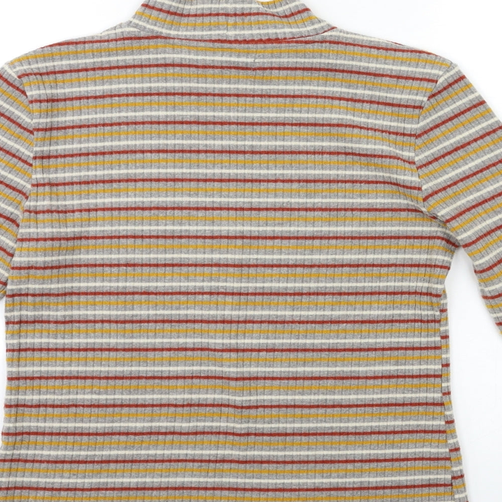 Papaya Womens Grey Striped Pullover Jumper Size 14