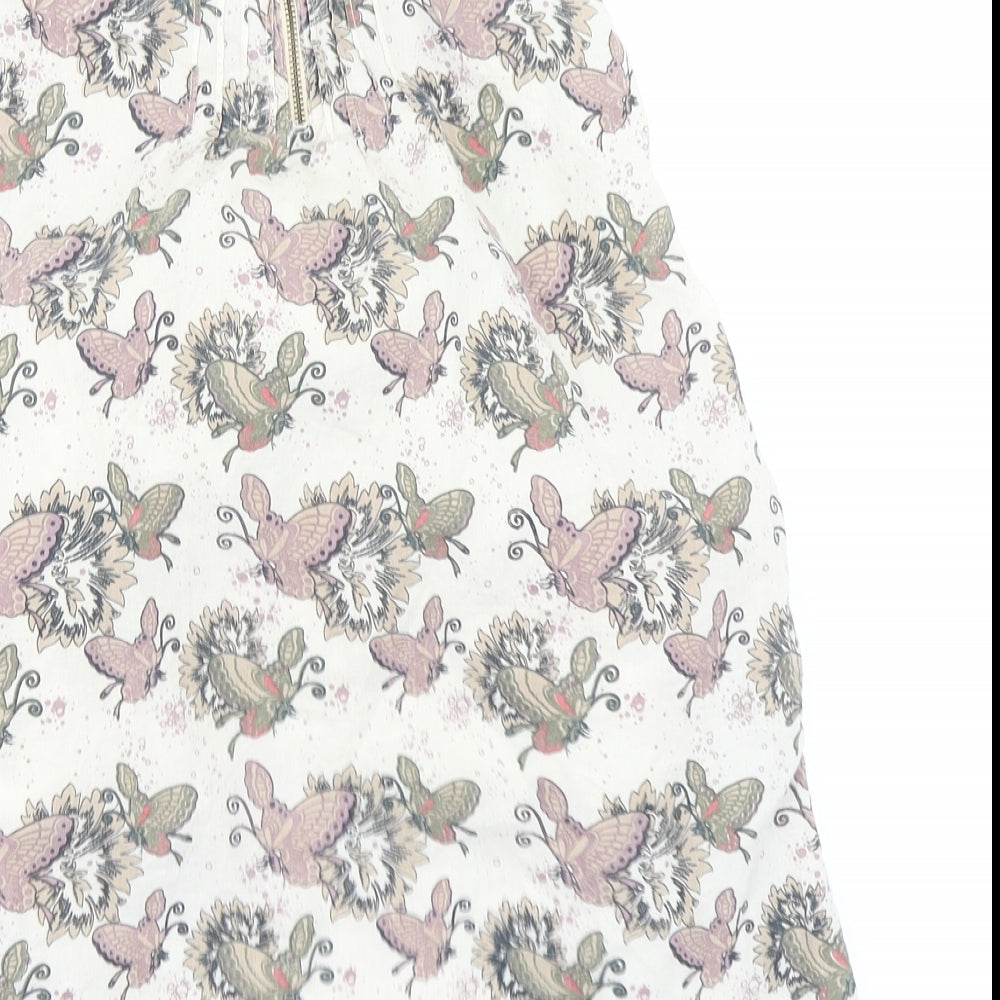 Minymo Womens White Floral Basic Blouse Size 10