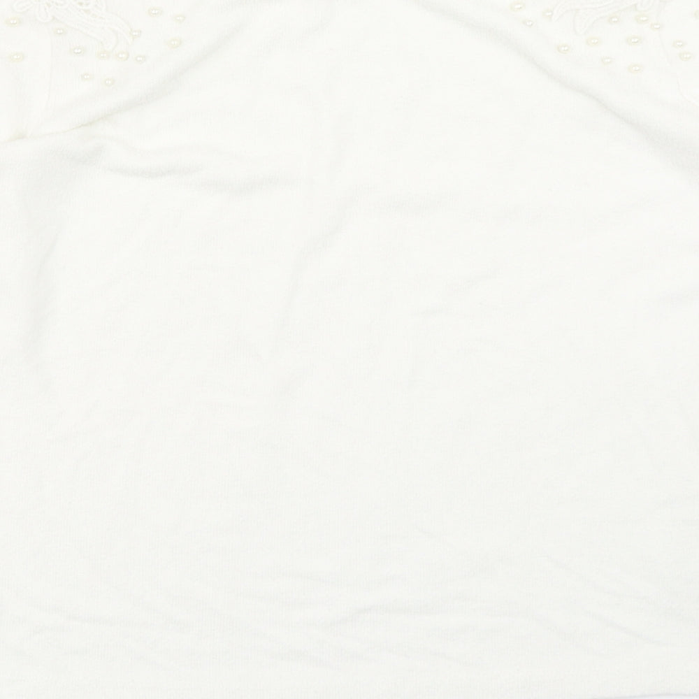 Divided Womens White Basic T-Shirt Size S
