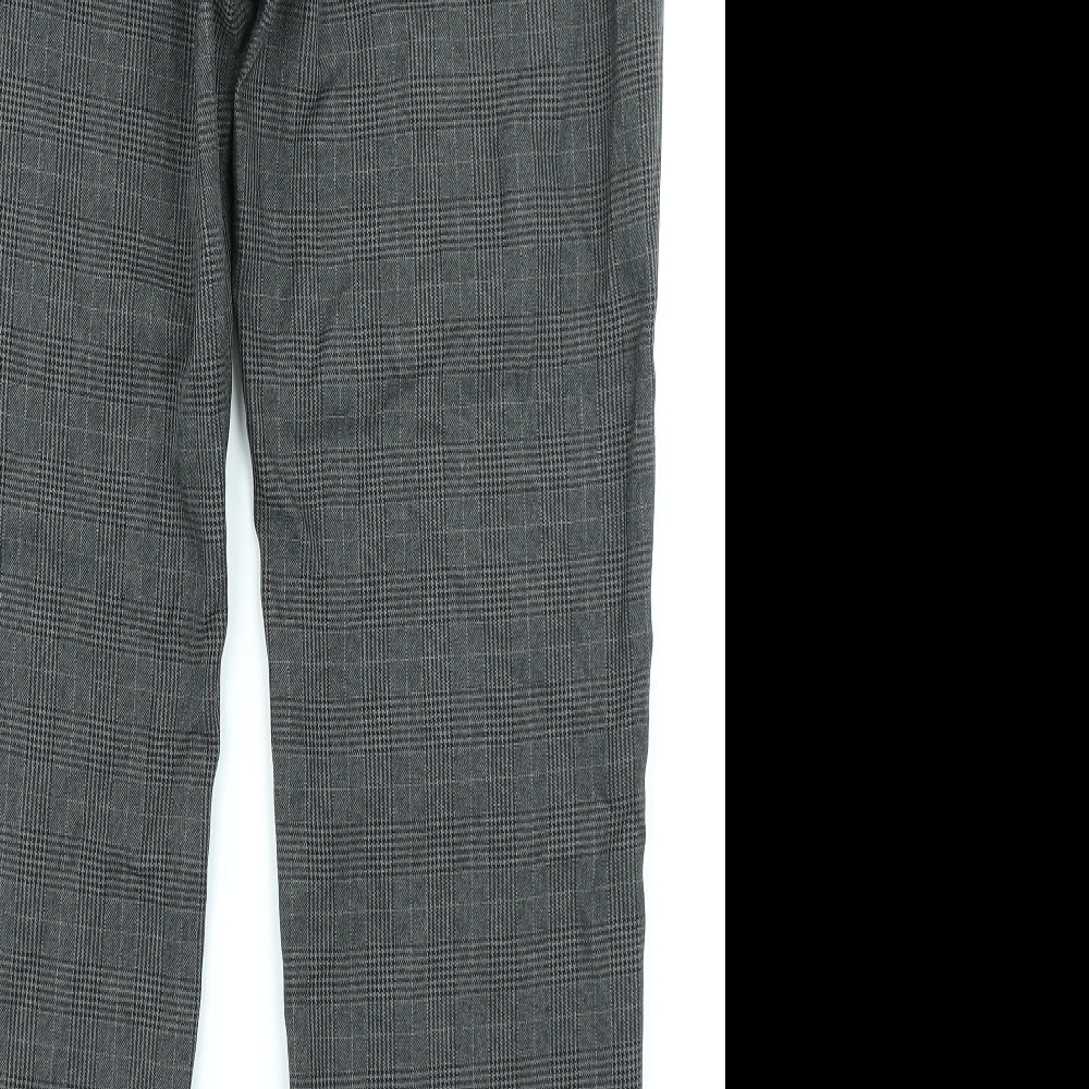 Marks & Spencer Collection Mens Grey Plaid Trousers Size 16 L28 in