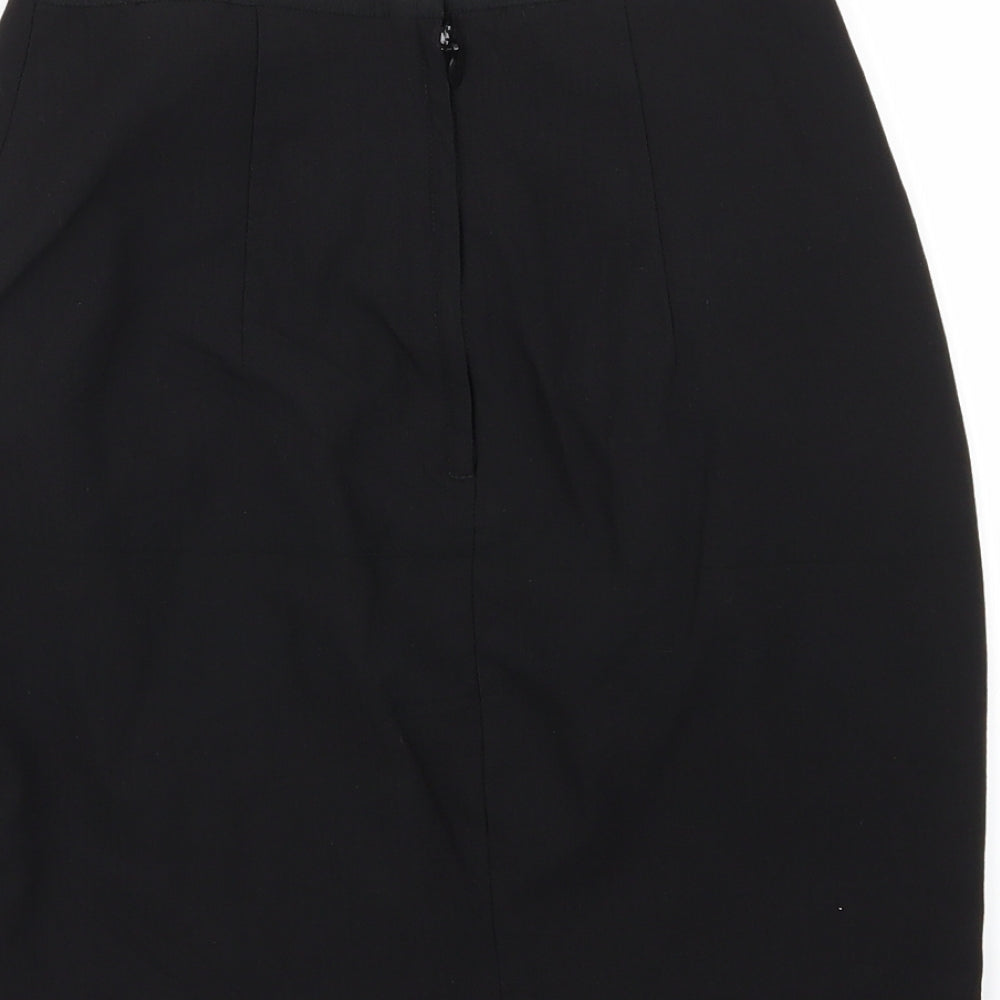 H&M Womens Black Floral A-Line Skirt Size 6